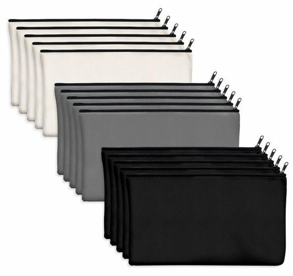 Trousses de maquillage en toile à personnaliser, lot de 15 pochettes DIY