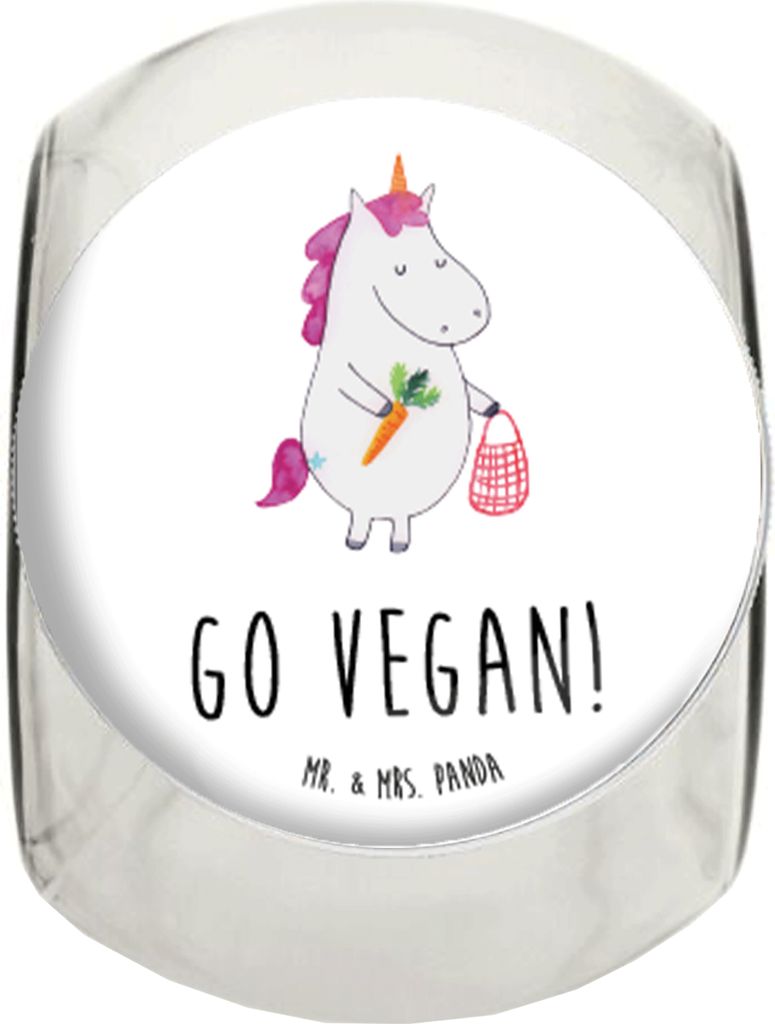 Mr. & Mrs. Panda Bonboniere Einhorn Vegan L 870ml - Weiß - Geschenk, Kaffeedose, Veganer, Veganismus, Gesund essen, Teedose, Frischhaltedose, küc...