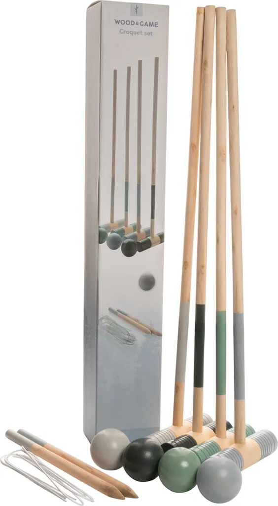 Set de croquet en bois robuste de taille unique marron XD Collection