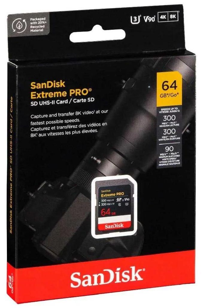 Sandisk Extreme Pro 64 Gb Sd-karte Durchsichtig Durchsichtig One Size