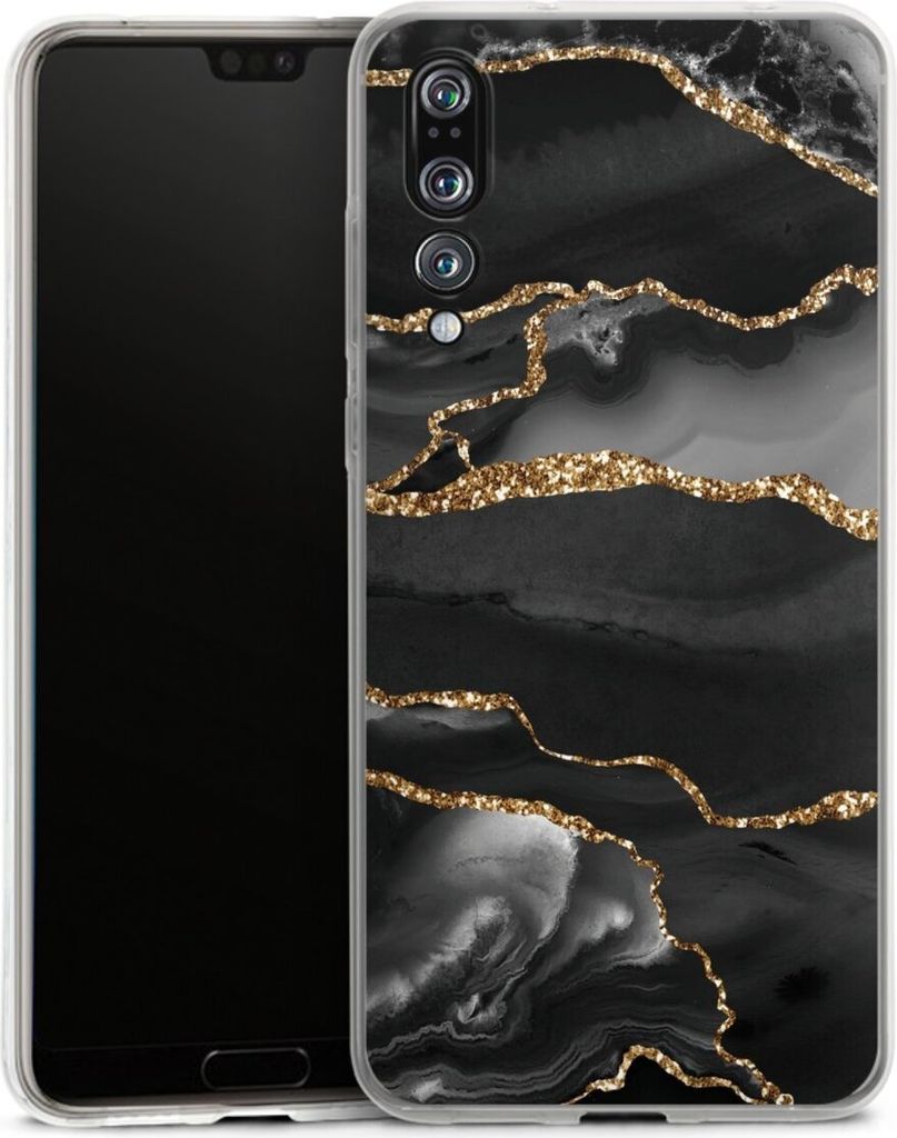 DeinDesign Handyhülle für Huawei P20 Pro Silikon Hülle Case Smartphone Schutzhülle Glitzer Look Marmor Muster