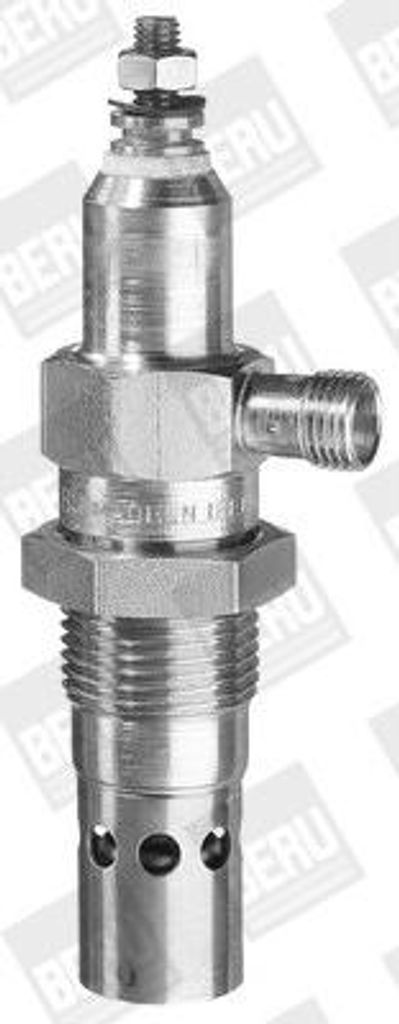 A close-up studio shot of a metal diesel glow plug.