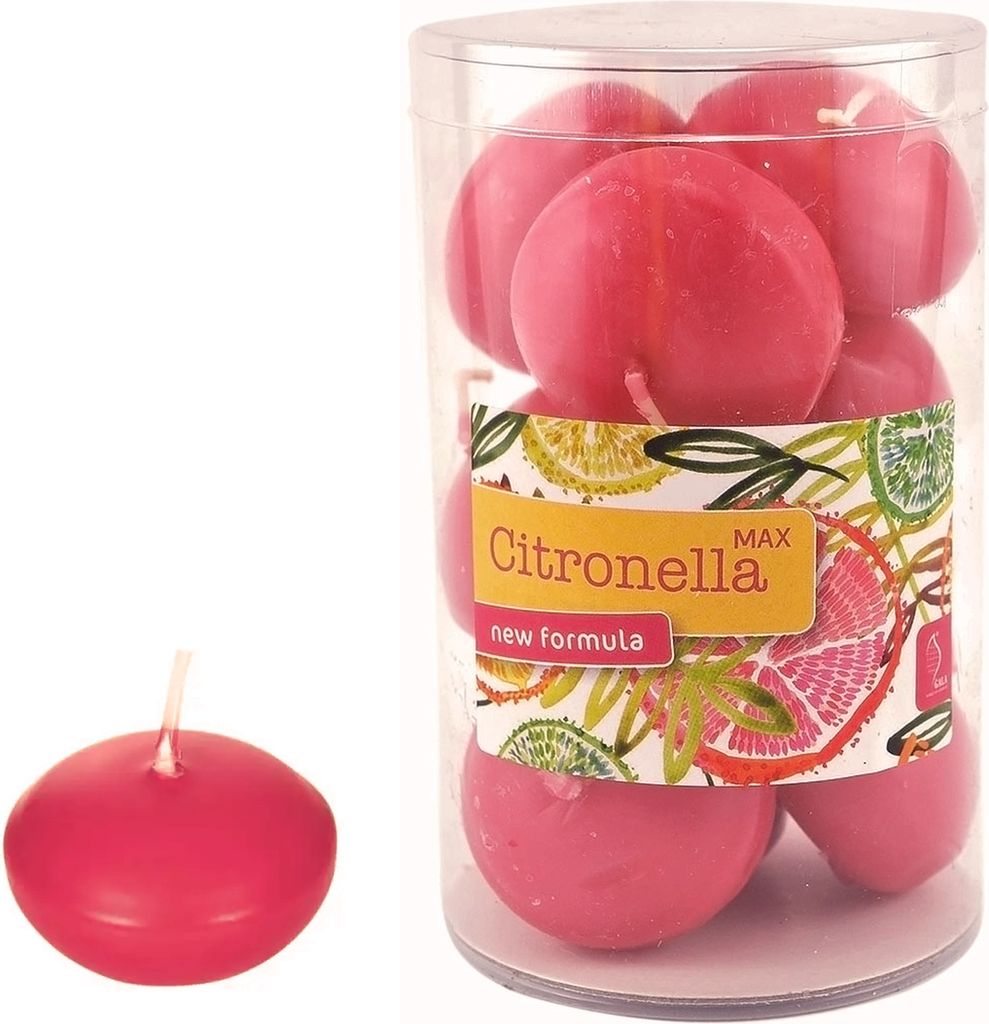 Gala Schwimmkerzen Citronella Rosa Ø 45 x 30 mm - 100 Stück