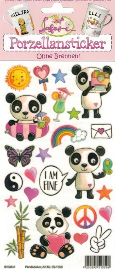 Porzellansticker Pandadekor