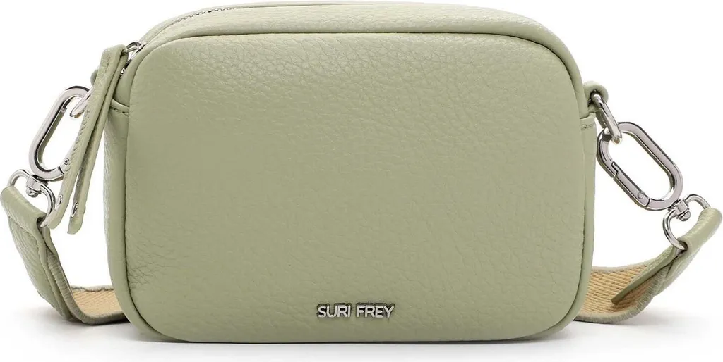Petit sac à main Hanny SURI FREY aspect cuir kaki pistache souple zippé
