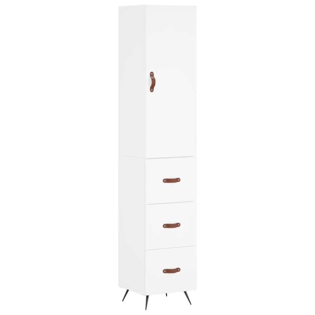 Highboard Weiß 34,5x34x180 cm Holzwerkstoff Produktbild 