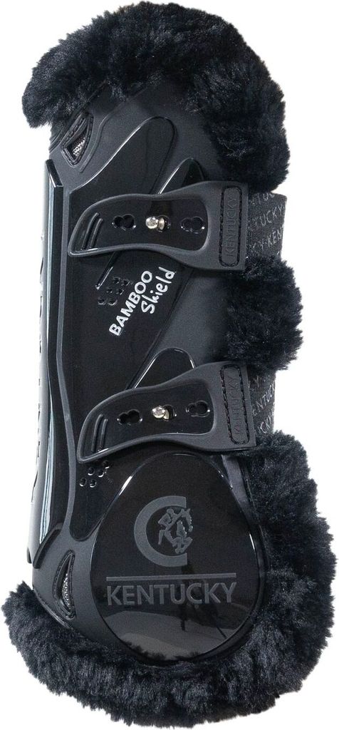 Kentucky Horsewear Gamaschen Bamboo Elastik Kunstfell Schwarz/Schwarz L