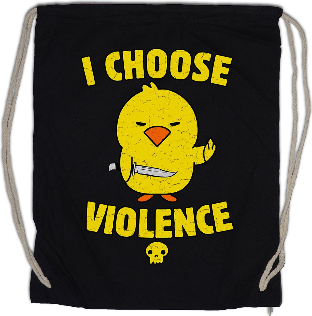Urban Backwoods I Choose Violence Rubber Duck, Turnbeutel, Farbe: Schwarz