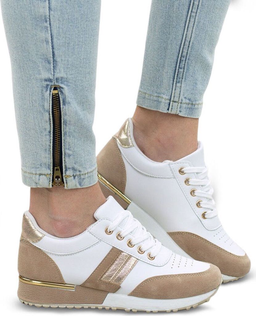 Damen Sportschuhe Freizeit Schuhe Turnschuhe Komfortabel Sneaker Corse Braun Gr.39