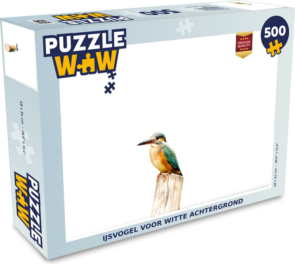 MuchoWow Puzzle 500 Teile Eisvogel - Federn - Pfahl - 500 Teile - Kinder - Selberbauen - Puzzlespiele