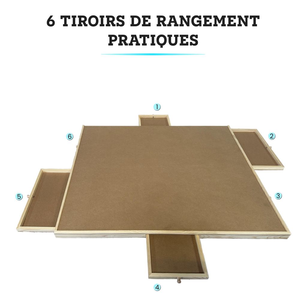 Table De Puzzle 1500 Pièces – 6 Tiroirs De Tri – Plateau Inclinable Avec Couvercle – Léger Et Portable – Cadeau Adulte/enfant