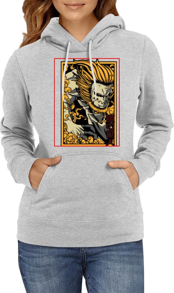 Damen Kapuzenpullover Anime Manga Attack Anime On Titan Jaw Titan Porco Galliard Galliard, Lady XS / Grau