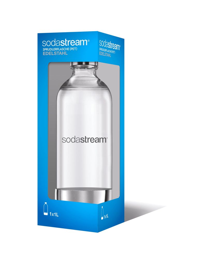 4er Pack SodaStream PET Ersatz-Flasche Edelstahl Flaschengröße 1 Liter