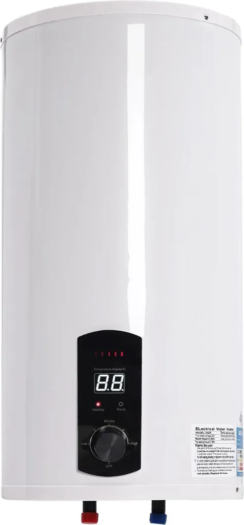 Chauffe-eau 2000W à chauffe rapide - Design cylindrique beige montage vertical