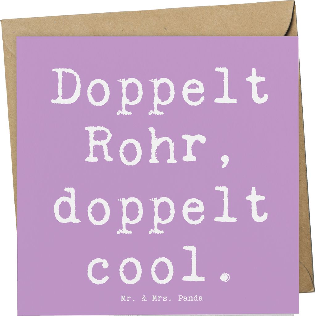 Mr. & Mrs. Panda Glückwunschkarte Spruch Fagott Doppelt Cool - Lavendeltraum - Geschenk, Grußkarte, klassische Musik, anlasskarte, Orchester, Hol...