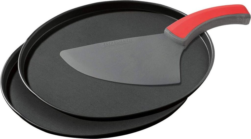 Zenker Pizzaset 3-teilig, Pizzableche & Schneidheber, Produktbild 