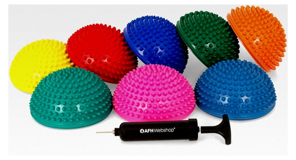 Balance-Igel Premium Soft ca. Ø 16 cm | Noppenball Massageball | 8er Set + Pumpe