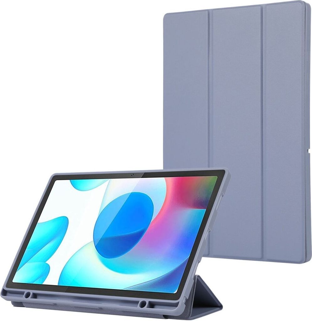 Mobigear Tri-Fold Gel Samsung Galaxy Tab A9 Plus (2023) Hülle TPU,Kunstleder Klapphülle + Stifthalter - Lila