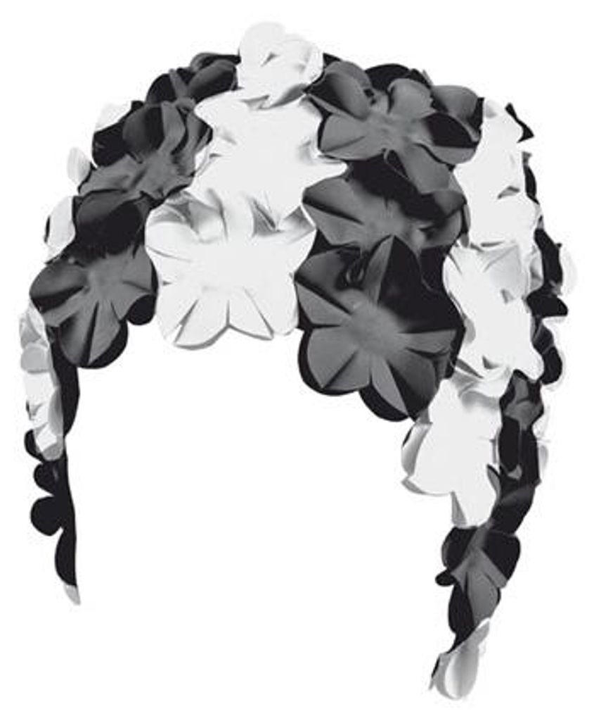 Beco Damen-Badekappe mit Blumenmuster | Gummi | Schwarz/Weiß**