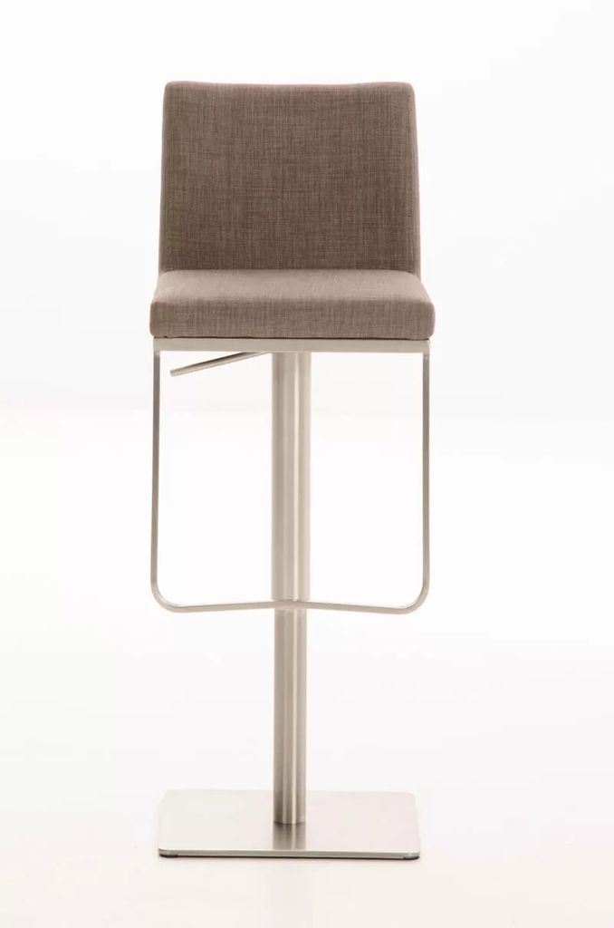 In And OutdoorMatch Barhocker Laurence - Mit Rückenlehne - Polyester - 1er Set - Ergonomisch - Barstühle für Küche oder Kantine - Grau - Sitzh...