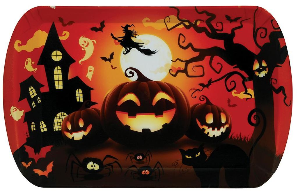 Kinderfreundliches Happy Halloween Kürbis Tablett Produktbild 