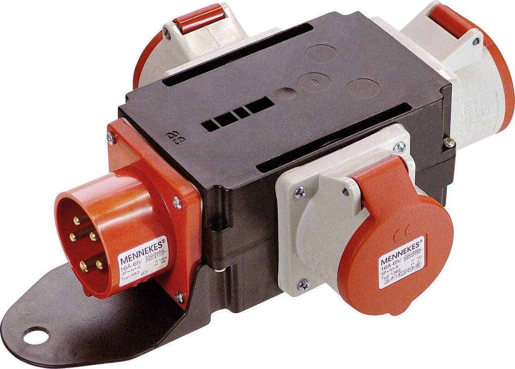 as-Schwabe MIXO Stromverteiler 400V 16A CEE-Stecker auf 3x CEE-Steckdose IP44