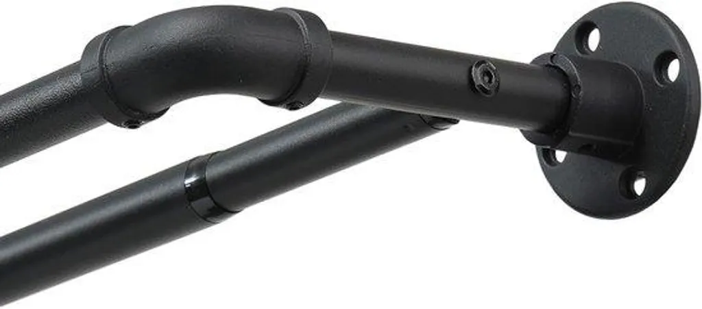 Tringle à rideaux double noire réglable 241 cm : fini les flexions