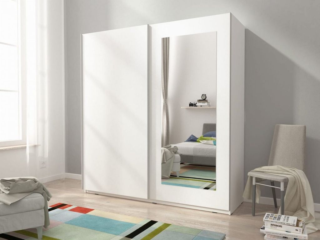 Kleiderschrank 200 cm MELODY 8 – weiß Produktbild 