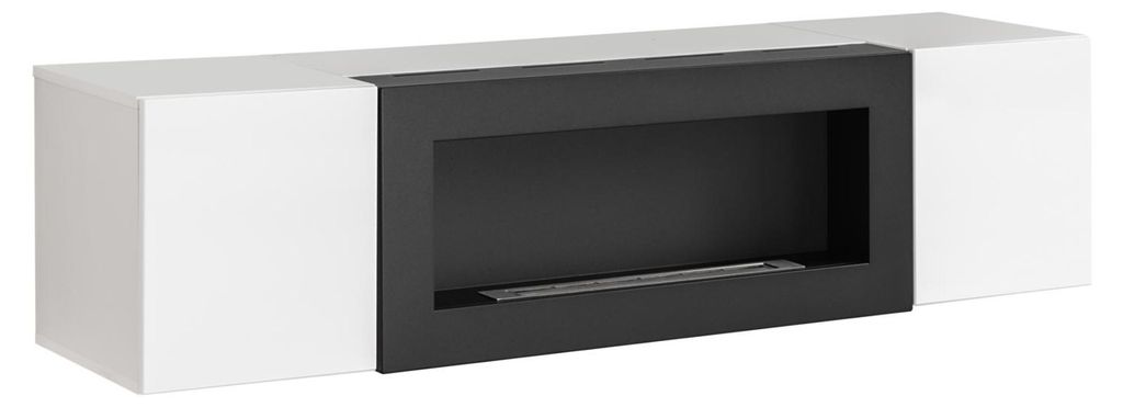Luxus Wandschrank mit Kamin Wohnzimmermöbel Hänge Schrank Designer Einrichtung