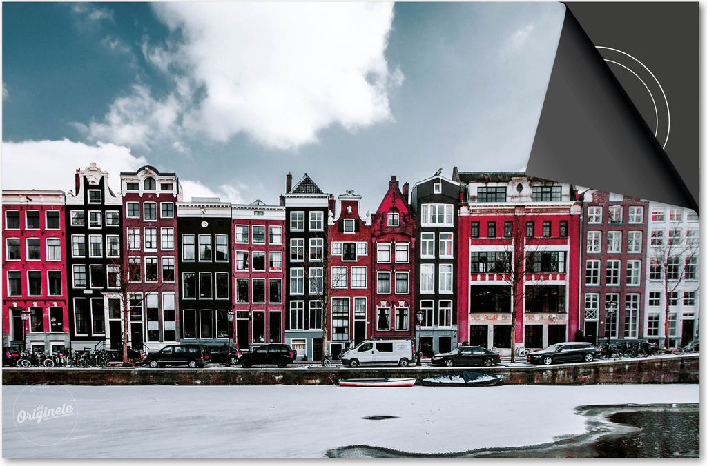 Induktionsschutz 65x52 - abdeckplatte Induktion matt- Dietrix Kochfeldschutz- Base - Städte - Amsterdam Farbe