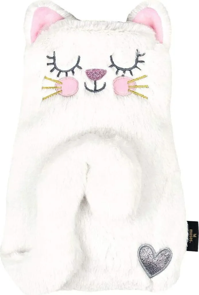 Bouillotte chat blanc 700ml pour réchauffer vos pieds et mains en hiver