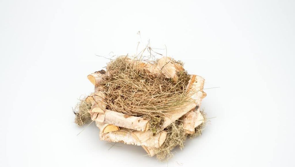 Osternest aus Birkenzweigen in Natur, mit einem Durchmesser von 15 cm | Osternest, Material:Halbierte Zweige
