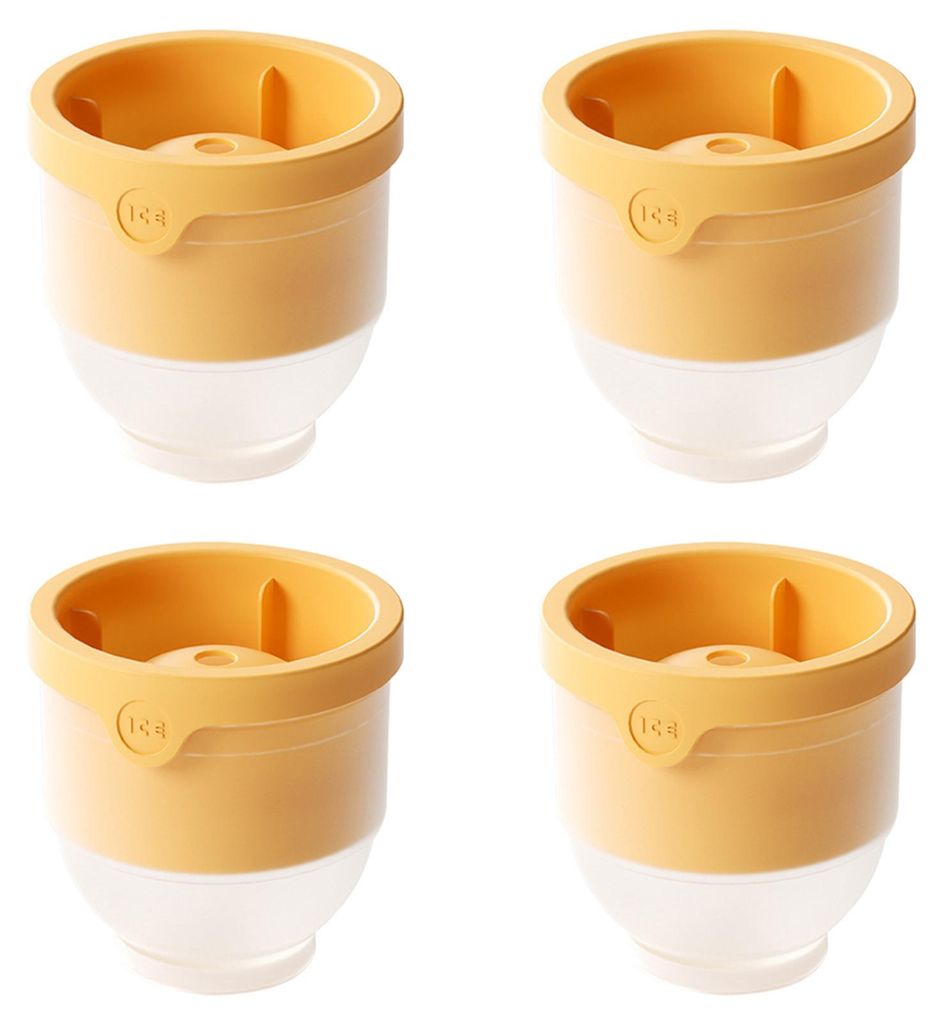 4-teiliges Silikon-Eiswürfelform-Set, runde Eiswürfelform, BPA-frei, leicht zu lösende Kugeleiswürfelform für Whisky-Cocktails