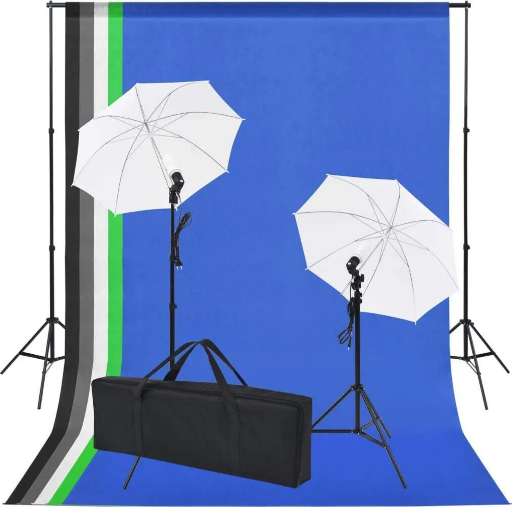 Kit Studio Photo : Éliminez les Ombres avec 2 Parapluies et 5 Fonds