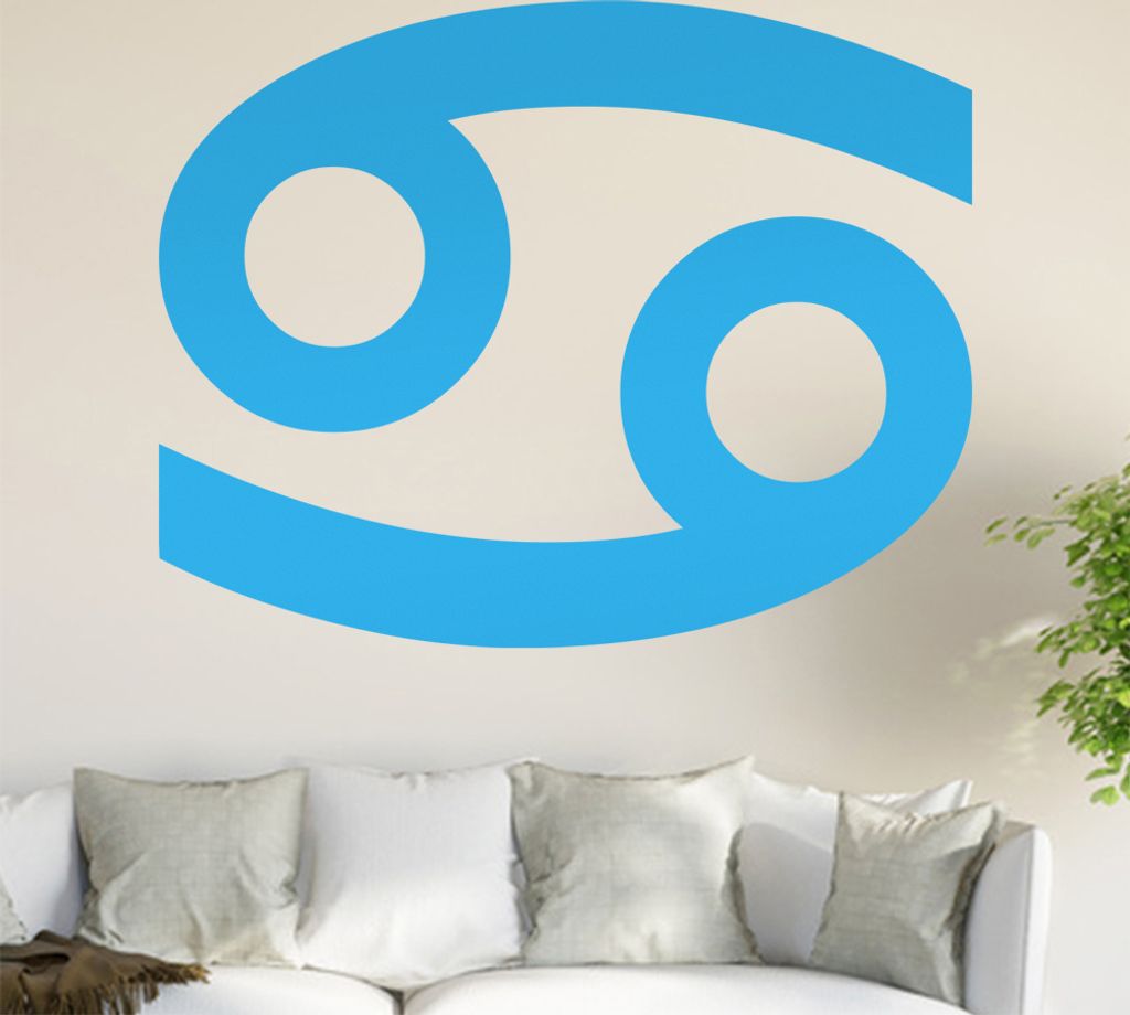 Sternzeichen: Krebs Wandtattoo in 6 Größen - Wandaufkleber Wall Sticker - Dekoration, Küche, Wohnzimmer, Schlafzimmer, Badezimmer
