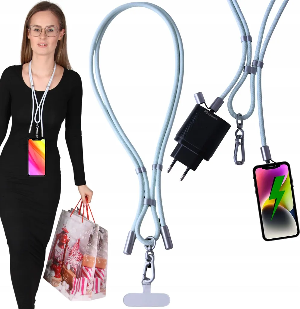 Câble USB C Charge Rapide avec Lanyard-String Intégré pour Téléphone - 2