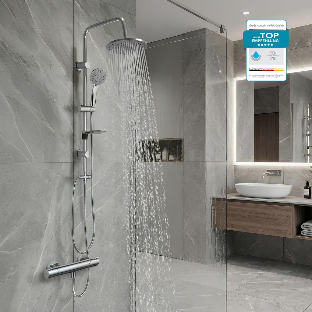 HANSGROHE Duscharmatur Duschsystem mit Ecostat 1001CL und Produktbild 