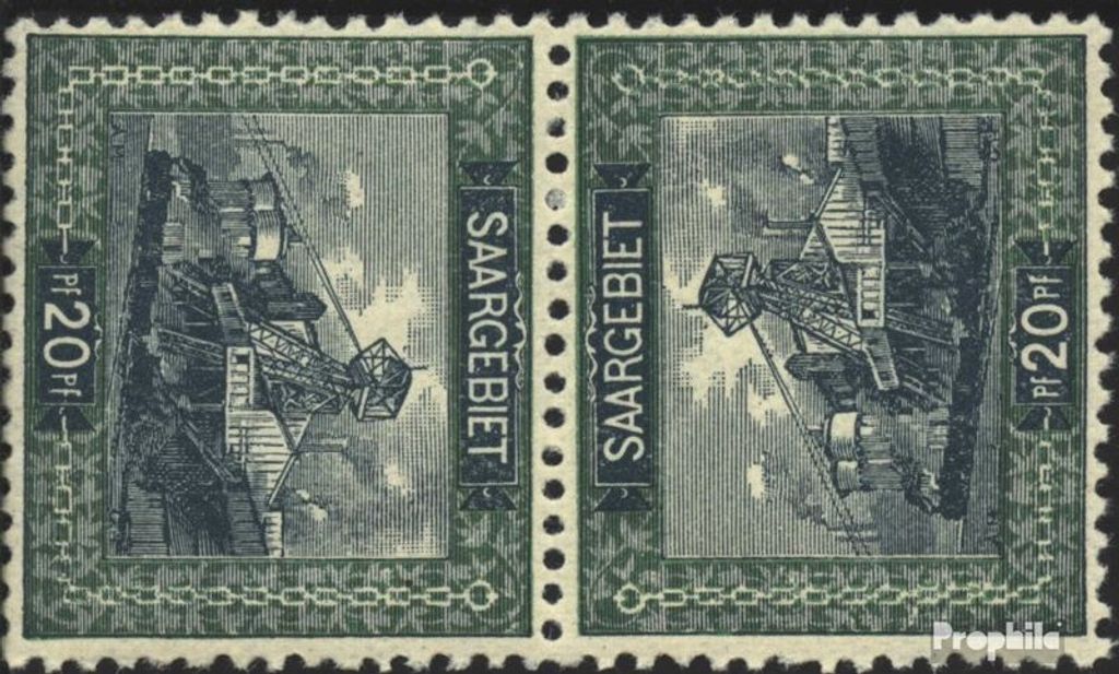 Briefmarken Saarland 1921 Mi 55Kdr IV postfrisch Landschaftsbilder (I)