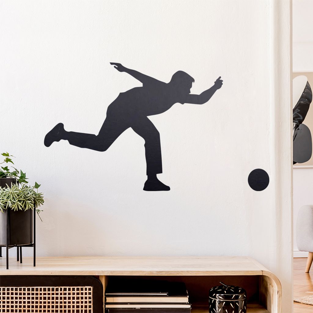 Bowling Kegeln Figur Spieler Wandtattoo Wandaufkleber Wall Sticker - Dekoration, Küche, Wohnzimmer, Schlafzimmer, Badezimmer