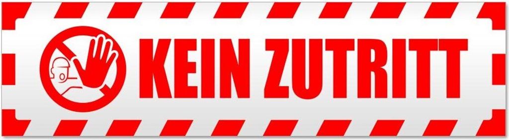 Kiwistar Kein Zutritt gestreift Magnetschild Schild magnetisch - 30cm Rot - Magnetfolie für Auto PKW Kfz