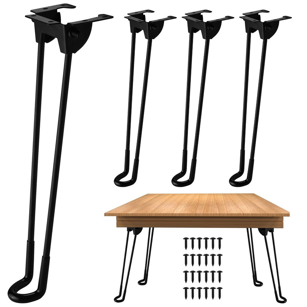 Tischbeine, 4 klappbare Tischbeine, 32cm DIY-Möbelfüße, Geeignet für Couchtische, Beistelltische, Laptoptische, Minitische,Mit Klebepads und Sc...