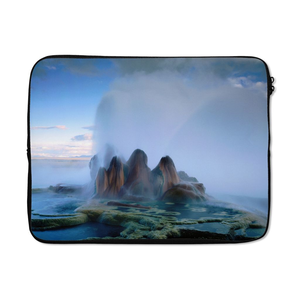 MuchoWow Laptop Hülle 17 Zoll Laptoptasche Fly Geyser sprüht Dampf - Zipper - Schutzabdeckung