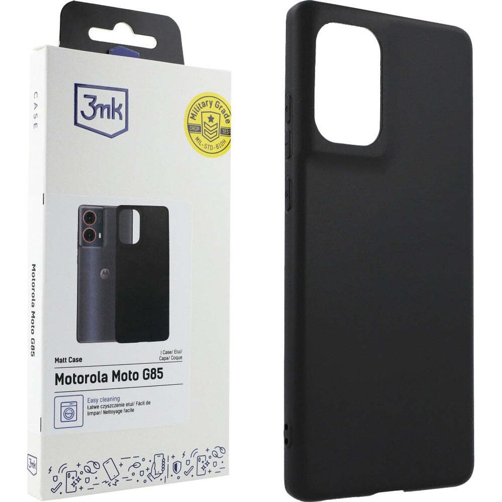 3MK Matt Case Motorola Moto G85 schwarz/schwarz Schutzhülle Produktbild 