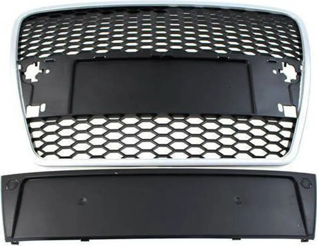 Grille de calandre avant pour Audi A6 C6 nid d'abeille finition chrome