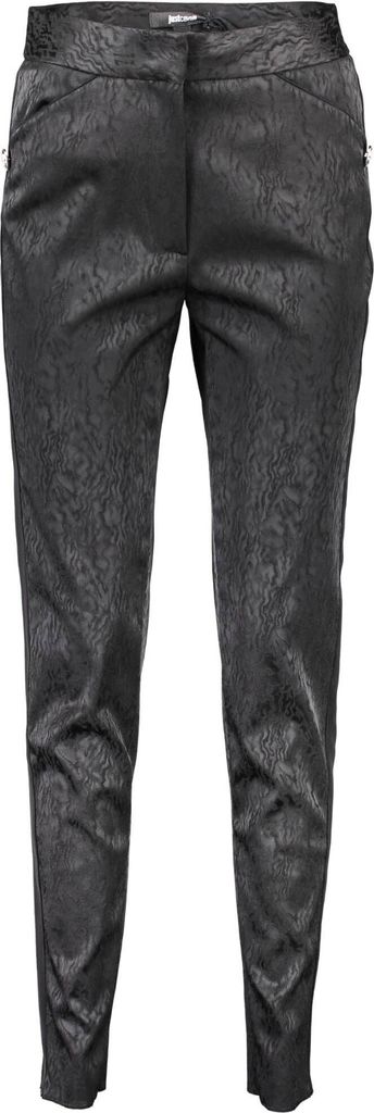 Elegante Damenhose in Schwarz mit Logo, Taschen und Reißverschluss