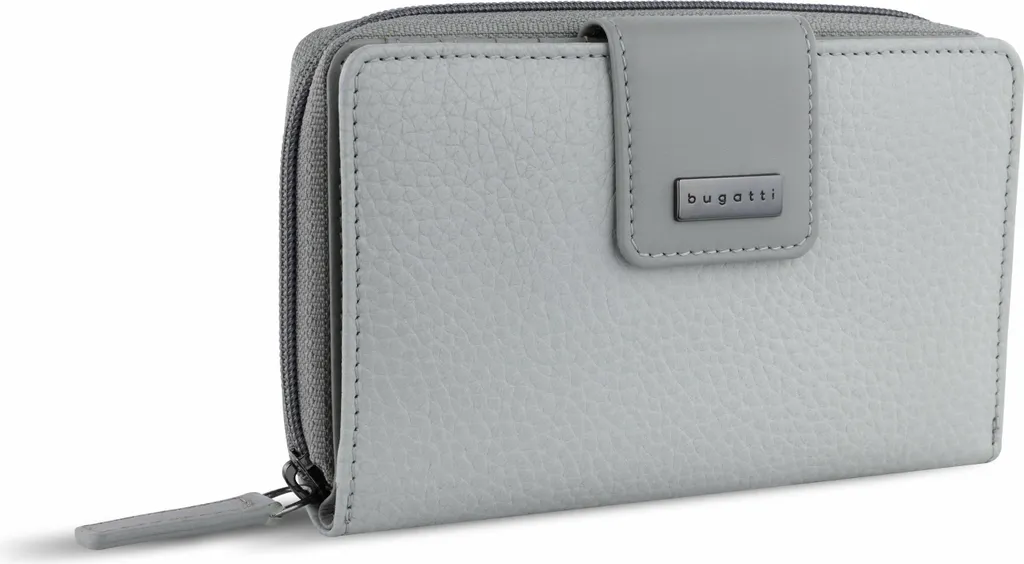 Compagnon de Voyage Bugatti Gris Clair : Portefeuille Zippé Spacieux