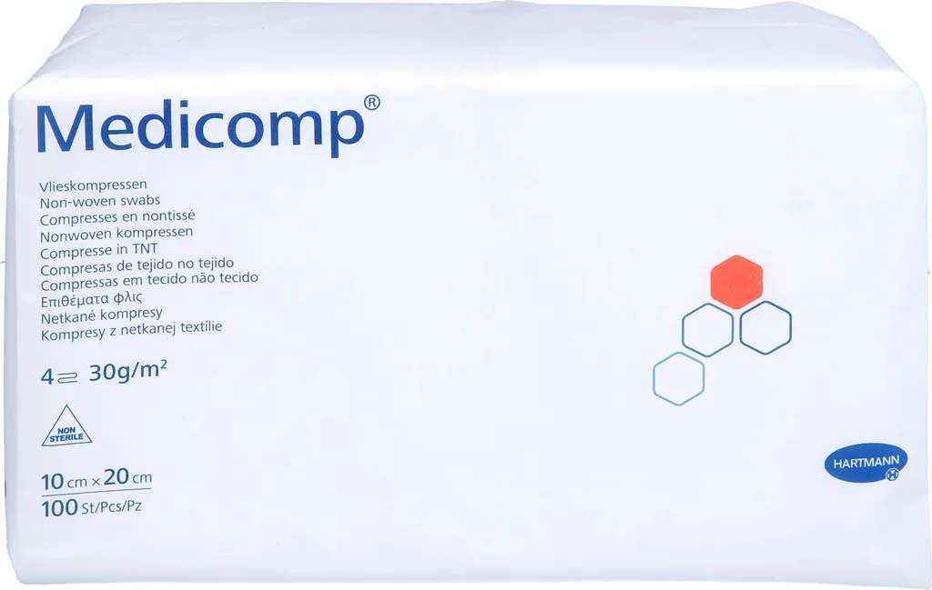 Compresse non tissée 10x20 cm Medicomp pour soins et pansements 400 pcs - 4