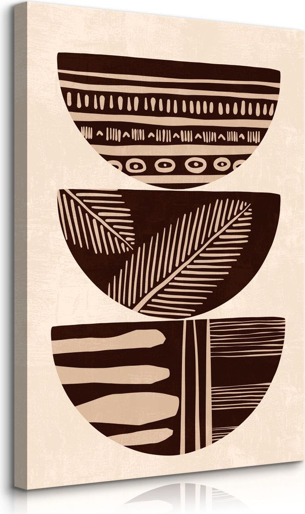 Muralo Leinwandbild Canvas für Esszimmer ABSTRAKTION aztekische Muster Boho Stil Br. 30cm x Hö. 40cm
