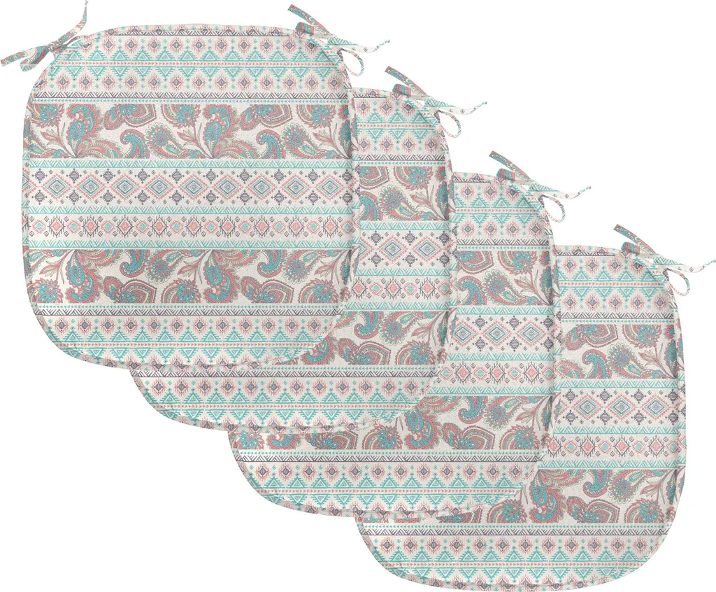 ABAKUHAUS Coussin de Chaise Tribal 40x40 cm Lot de 4 Motif Floral