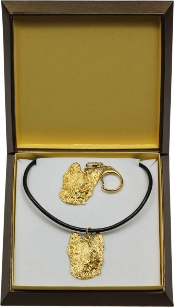 Bijou Briard Durable et Inoxydable : Pack Collier Porte-clés Doré